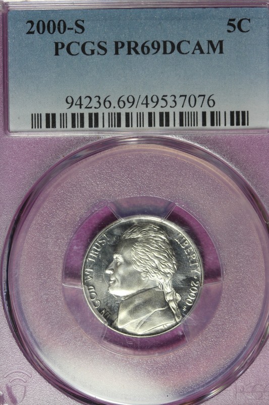 2000 S PCGS PR69DCAM JEFFERSON NICKEL #B52444