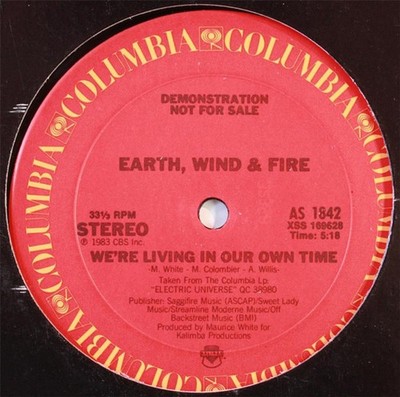 Earth, Wind & Fire - We're Living In Our Own Time (12'', Promo)