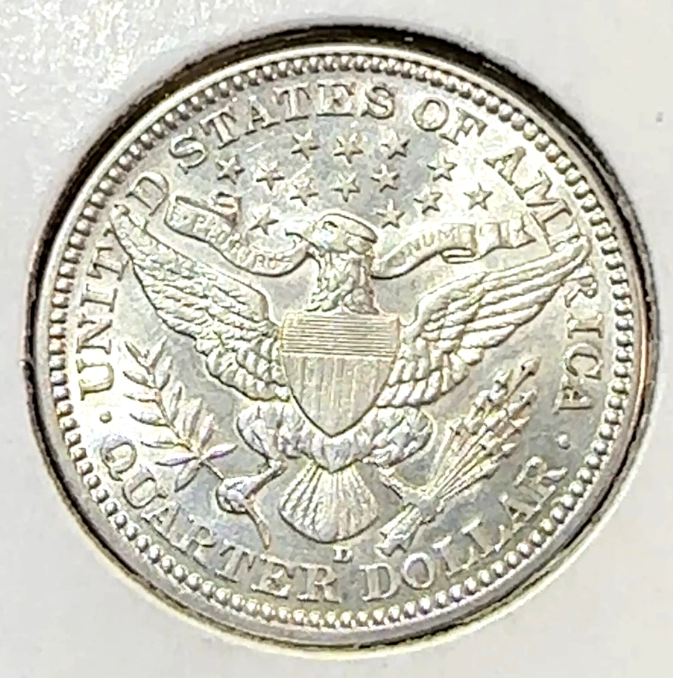 1916-D Barber Quarter Nice Original White Choice BU CHRC - Image 2 of 2