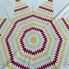 Vintage Handmade Lone Star Quilt Red Yellow White Patchwork Blanket 69x68 — photo 4