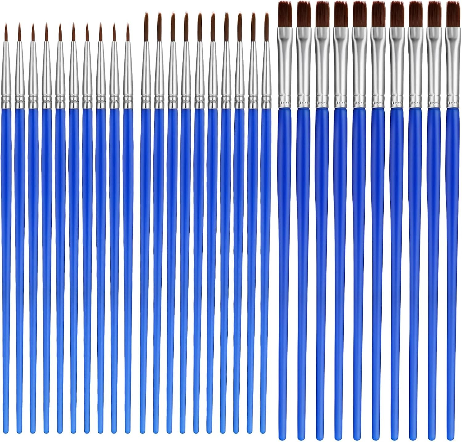 Art Paint Brush Set, 30 PCS Small Artists Paint Brushes Fine Paint Brush Bulk f