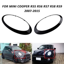 2x Schwarz Scheinwerfer Zierring für Mini Cooper R55 R56 R57 R58 R59 bj. 2007-15