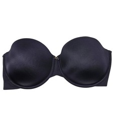 Vanity Fair Seamless Black Molded Cup Strapless Bra With Optional Straps