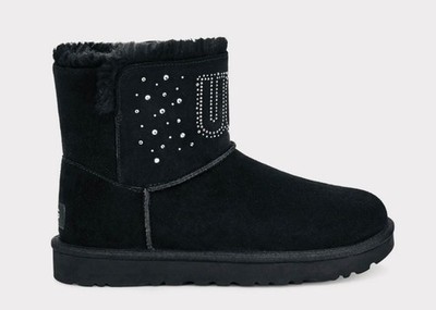 UGG Classic UGG Gem Mini Black Boots size 8