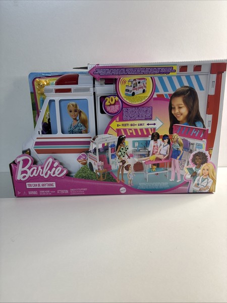 Barbie HKT79 You Can Be Anything Krankenwagen (Ohne Puppe), Spielset+Licht&Sound-image