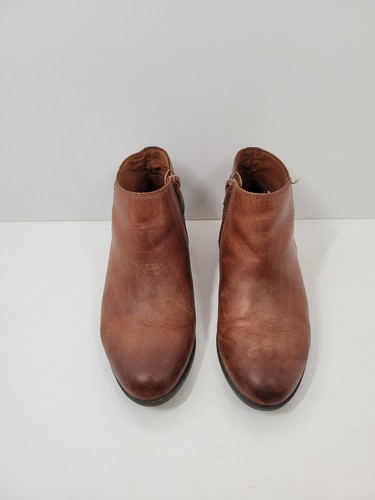 Clarks Collection Brown Leather Side Zip Ankle Boot Booties Women Size 6.5 - Picture 2 of 6