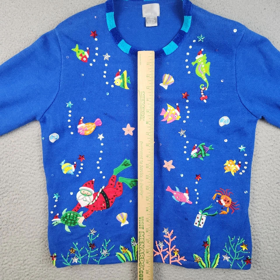 De Colección Berek Navidad Suéter Mujer Cárdigan Mediano Feo Vacaciones Náutico Santa Foto 4 de 4