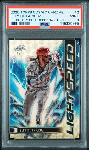 2025 Topps Cosmic Chrome Elly De La Cruz 1/1 Superfractor Light Speed PSA 9
