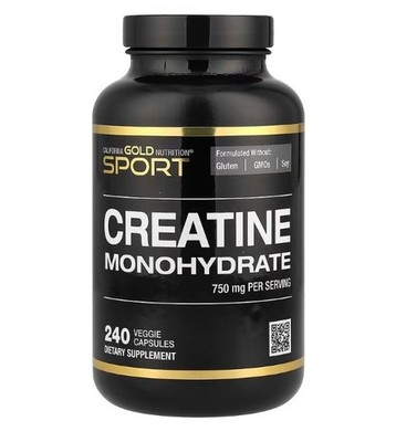 California Gold Nutrition, Sport, Creatine, 750 mg, 240 Veggie Capsules