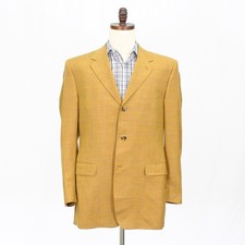 Canali 42L Brown Sport Coat Blazer Jacket Check 3-Button Wool