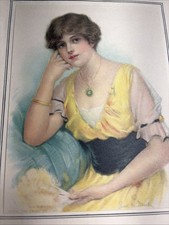 Frank Desch Artist Pretty Lady Calendar Sample C 1915 Advertising Birmingham ALA