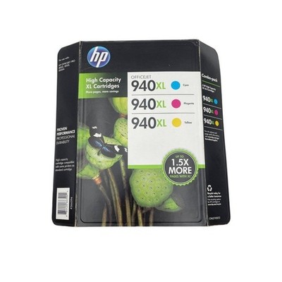 HP 940XL CMY Ink Cartridges 3 Pack High Yield OfficeJet Pro 8000 8500 Exp