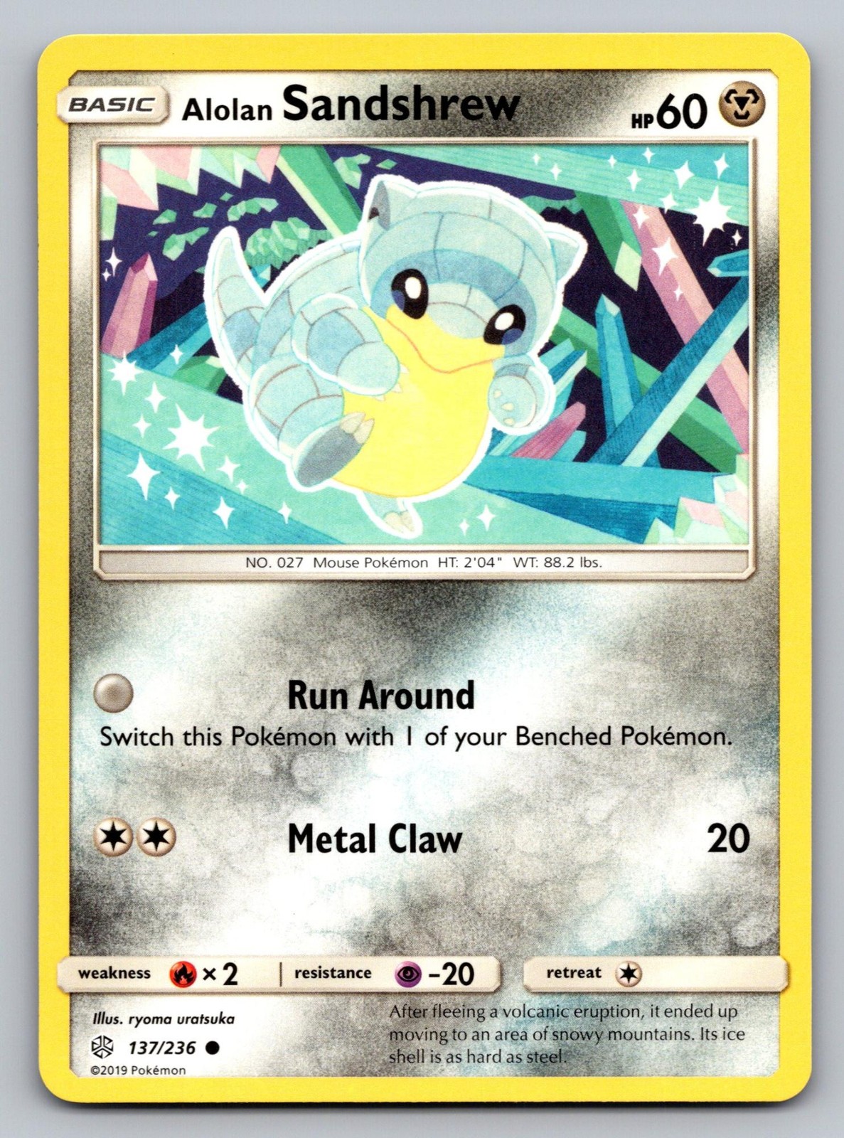 Alolan Sandshrew 137/236 Common Cosmic Eclipse Pokemon Lightly Played