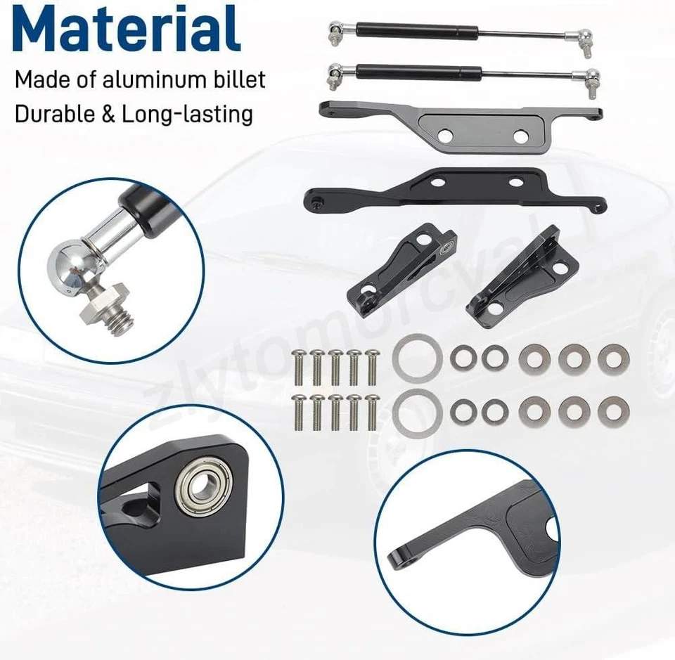 For Honda Civic CRX 1988-1991 EF Billet Aluminum Gas Hood Hinge Latch Support US - Изображение 4 из 4