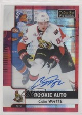 2017 O-Pee-Chee Platinum Rookie Autos Red Prism /50 Colin White #R-CW Auto k1r