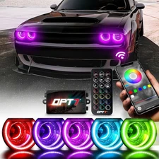 Fits Dodge Challenger 08-23 Aura Pro Bluetooth DRL Halo RGB - Install Friendly