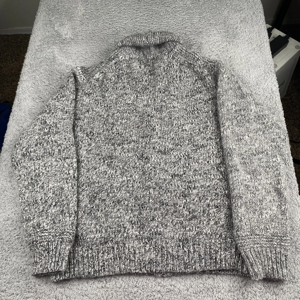 J. Crew Donegal Sweater Cardigan Mens XL Gray Wool Alpaca Knit Full Zip - Image 4 of 4