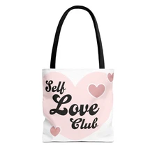 Self Love Club Tote Bag - Inspirational Gift, Eco-Friendly Shopper