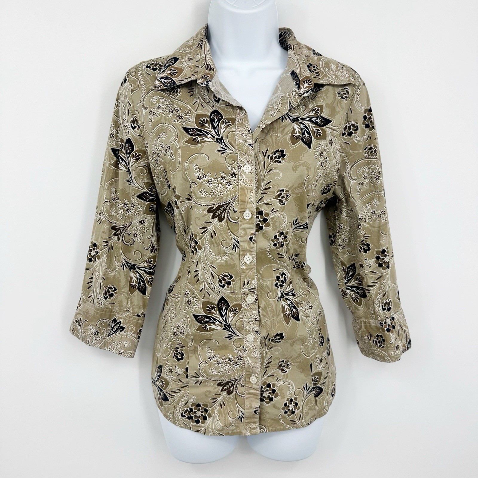 Vintage Y2K Floral Button Top Shirt Size Medium Fairycore Whimsical