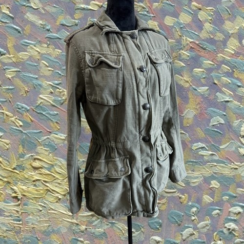 FREE PEOPLE Not Your Brother's Surplus Jacket in Distressed Olive Green Size XS - Bild 2 von 21