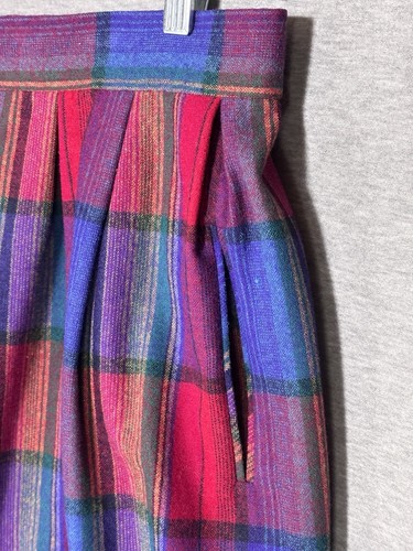 Vintage Pendleton Suit Women Size 14 (M) Wool Purple Plaid Skirt Blazer 70s READ - Picture 19 of 24