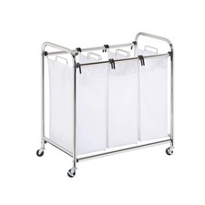 Clasificador de ropa triple de alta resistencia Honey-Can-Do SRT-01235, cromo/blanco 70 libras