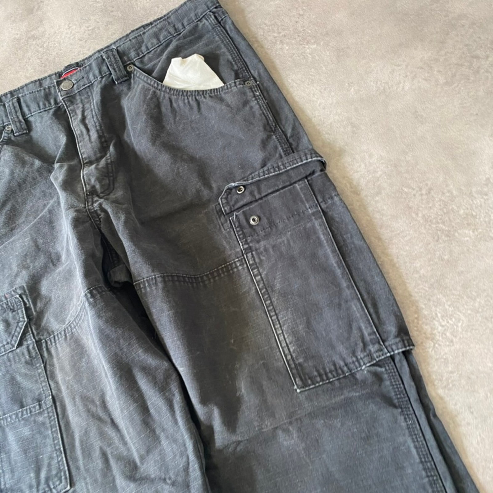 Wrangler Workwear Cargo Trousers Mens 38" Baggy Fit Utility Pants, Black image 4