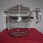 Pyrex 9 cup 7759 vintage flameware percolator glass coffee pot & lid only VGUC