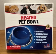 Farm Innovators Heated Pet Bowl w/Anti Chew Cord for All Breed Sizes 1 Quart New