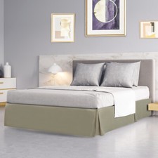 PiccoCasa Pleated Bed Skirt Classic Tailored Ruffled 16" Drop