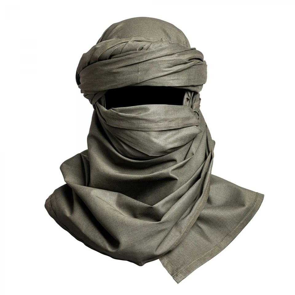 CHECHE SAHARIENNE KAKI COTON ECHARPE DE TOUAREG FOULARD SAHARA DESERT SAHEL