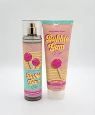 Bath & Body Works Bubble Gum Pop Body Mist & Body Cream 8 oz Gift Set of 2