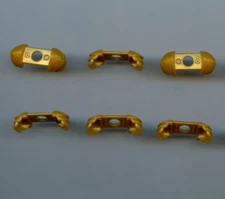 LEGO x 6 Pearl Gold Minifigure Armor Shoulder Pads Ridged 37614 from Dwarf