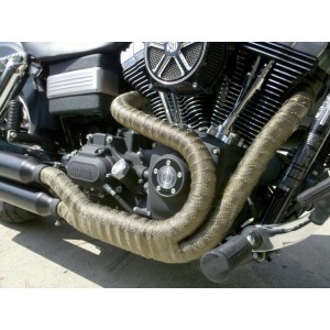 Bande thermique en titane véritable 5m et colliers inox pour prépa Bobber et Chopper