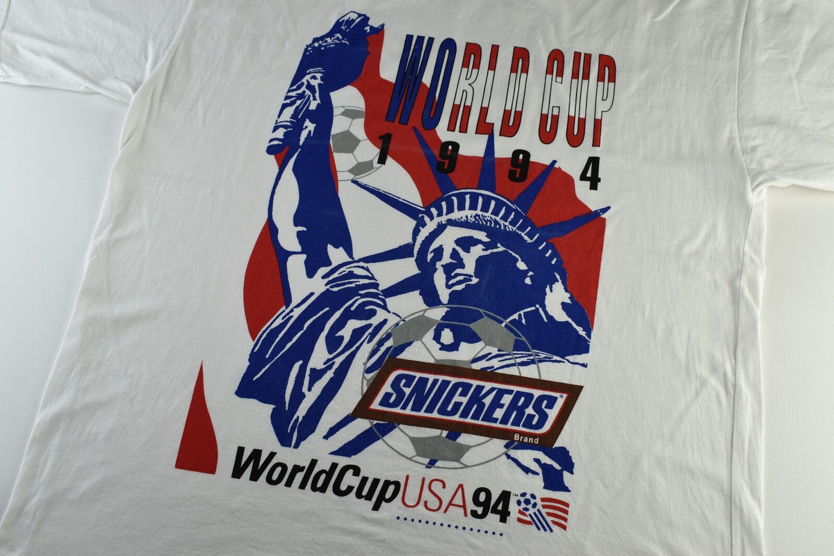 Rare Vintage 90s Snickers World Cup 1994 USA Tee T-Shirt Size XL