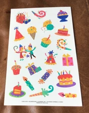VINTAGE CURRENT SCRAPBOOK STICKERS COLORFUL CELEBRATIONS BIRTHDAY