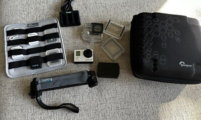 GoPro HERO3+ Plus Camera Silver Edition Lot with Accessories Tested Working