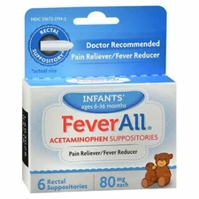 Feverall Infants' Acetaminophen Suppositories  6 UNIT By Feverall