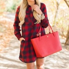 J Crew Plaid Flannel Shirt Dress