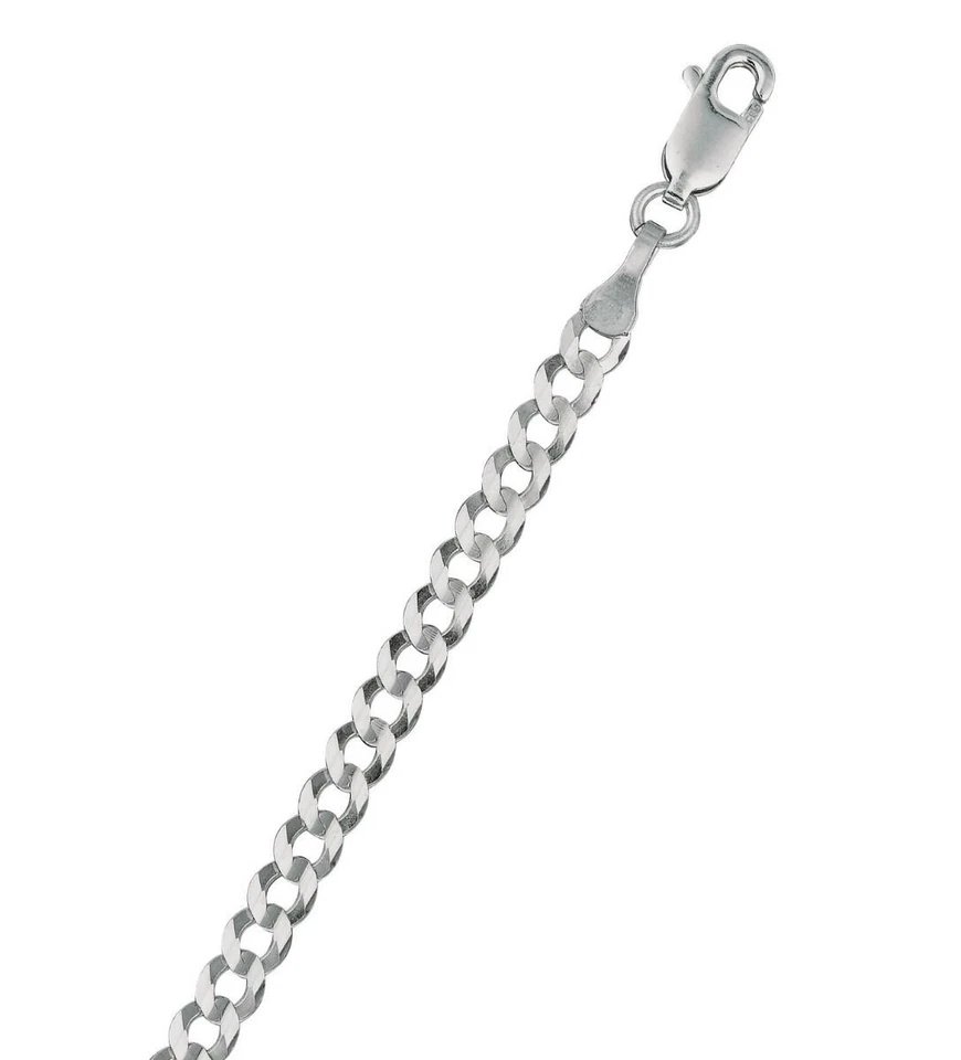 Corrente/pulseira masculina de ouro branco 14k 8 pol. conforto sólido 4,7 mm 5 gramas