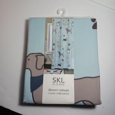 New SKL Home Fabric Shower Curtain Blue Canine Companions 
