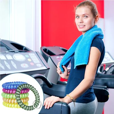 100PCS Multi-Color Plastic Spiral Wristband Keychains - Stretchable For Pools, Gyms, Saunas & Outdoor Sports - View #11