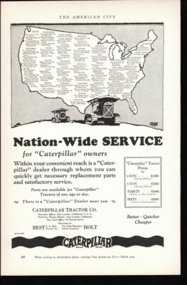 1926 Caterpillar Tractor Co San Leandro CA, Peoria IL Vintage magazine  print ad