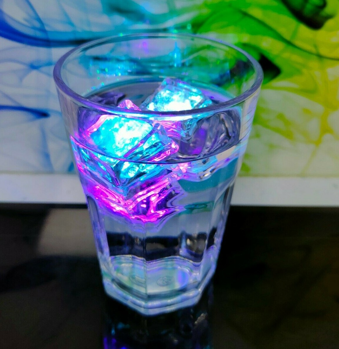 12 LED Ice Cubes Light Up Drinking Wedding Bar Party Decoration Flashing Light