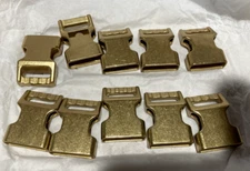 100 NEW Female Aluminum side release buckle brass plate 5/8" (K2)