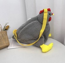 Hen Shape Plush Bag Cute Cartoon Chicken Shoulder Bag Work Travel Satchel Women