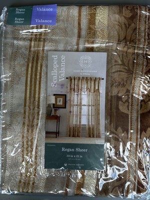 Home Expressions Scalloped Valance Regan Sheer 50''x21'' NEW!!