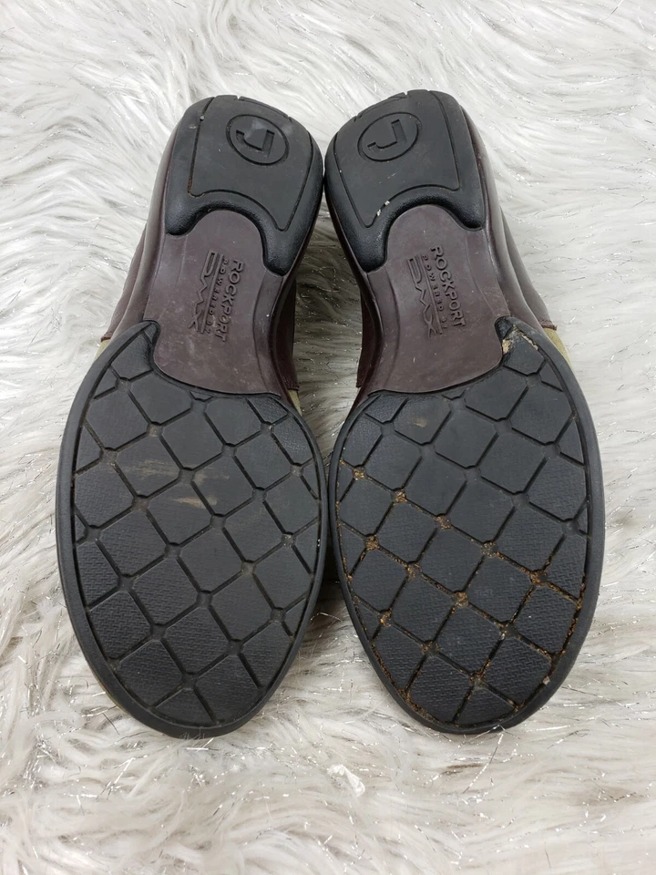 Zapatos informales ROCKPORT APW2477R de cuero verde marrón deslizables para mujer talla 7 M Foto 4 de 4
