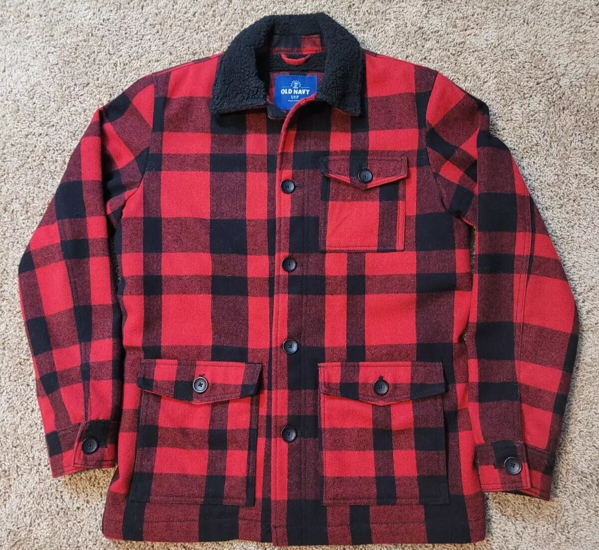 Buffalo plaid jacket old clearance navy