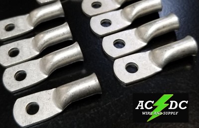 10-Pack 8 AWG Ring Terminals - 3/8 Inch Hole, Tin Plated Copper Cable Lugs